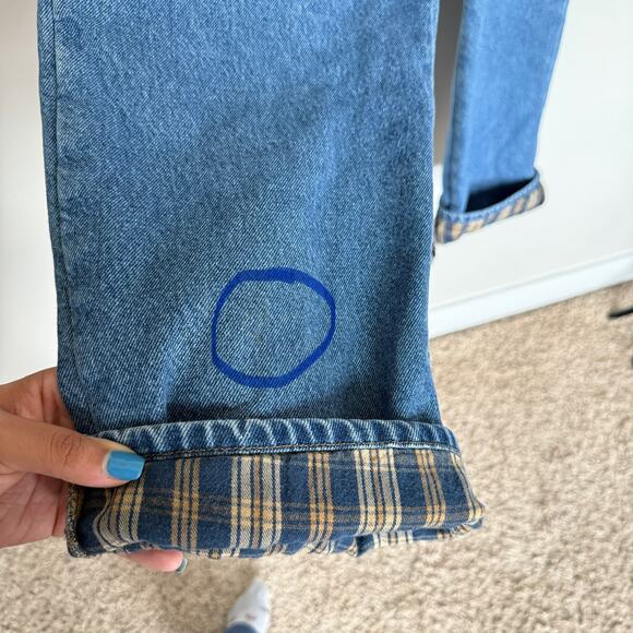 LL Bean Jeans Mens 42x29 Denim Flannel Lined Straight Leg Barn Country Outdoor - Picture 6 of 9